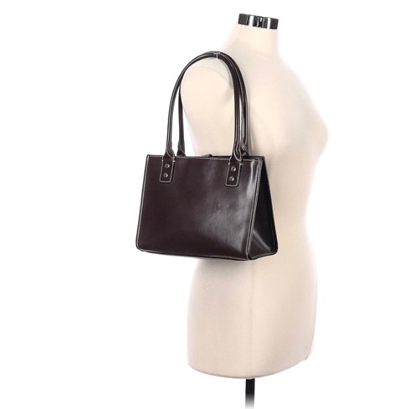 Wilson’s Leather Vintage Y2K Brown Leather Satchel “Maxima” Tote Handbag Purse - Picture 15 of 16